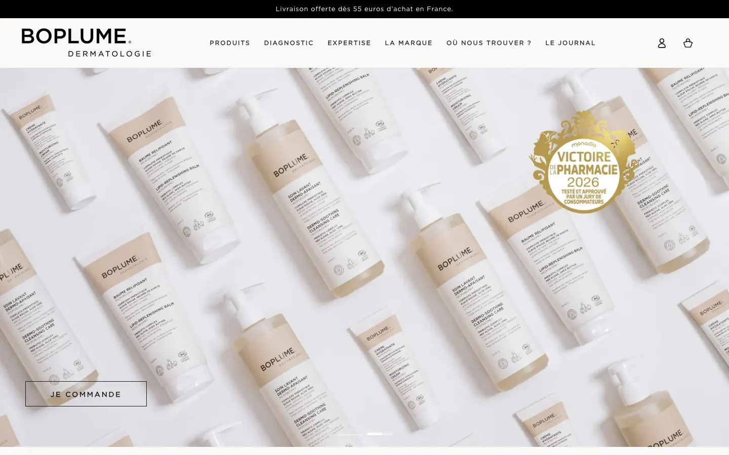 Page d'accueil du site Boplume Dermatologie